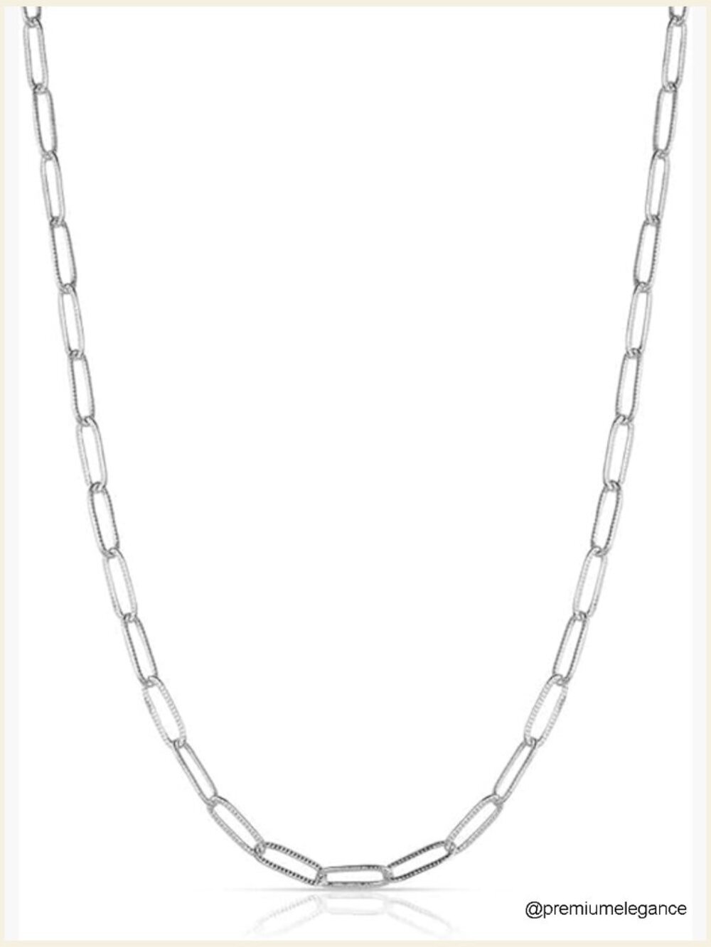Paperclip Chain Necklace - 22 Inch Link Necklace - Lobster Clasp